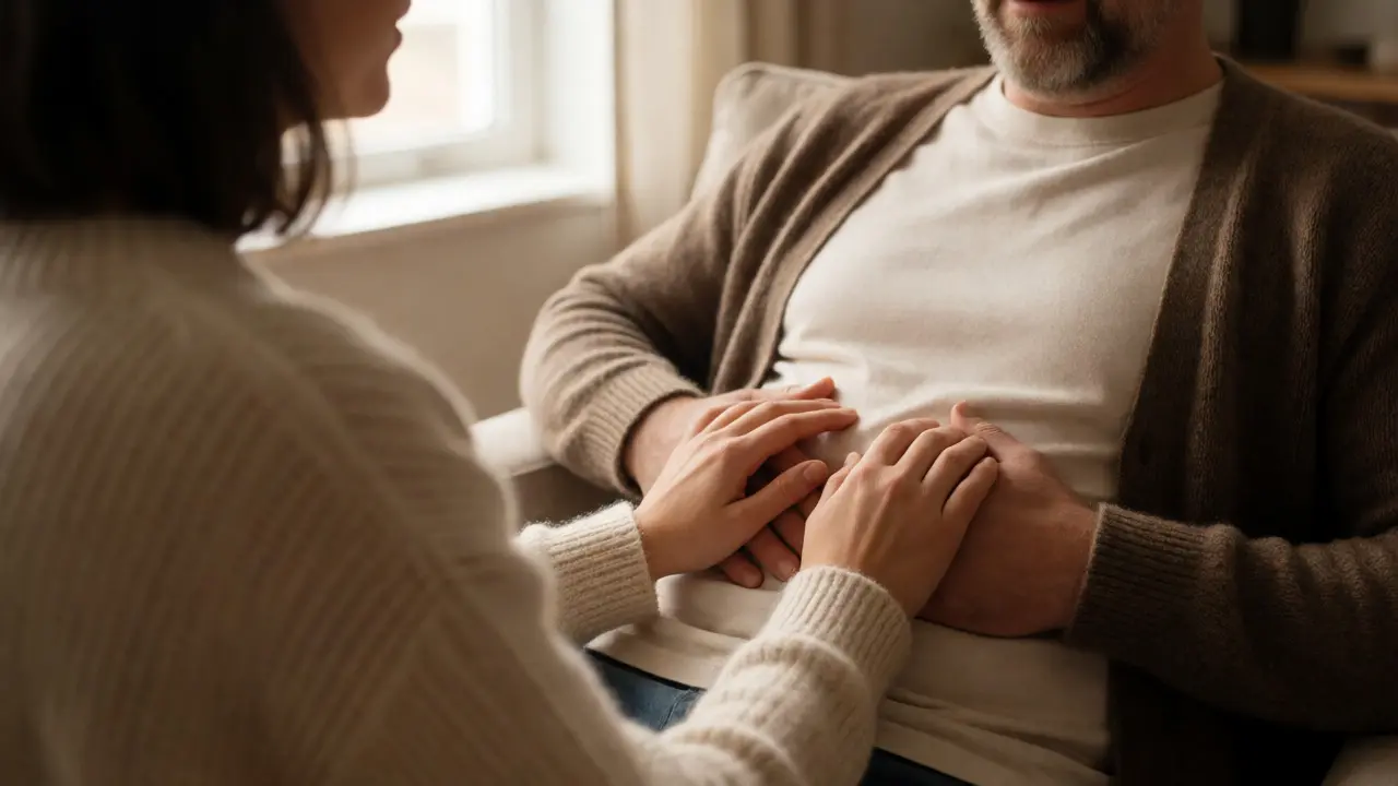 Intimní domácí masáž s partnerkou, důraz na dotek a důvěru